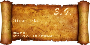 Simor Ida névjegykártya
